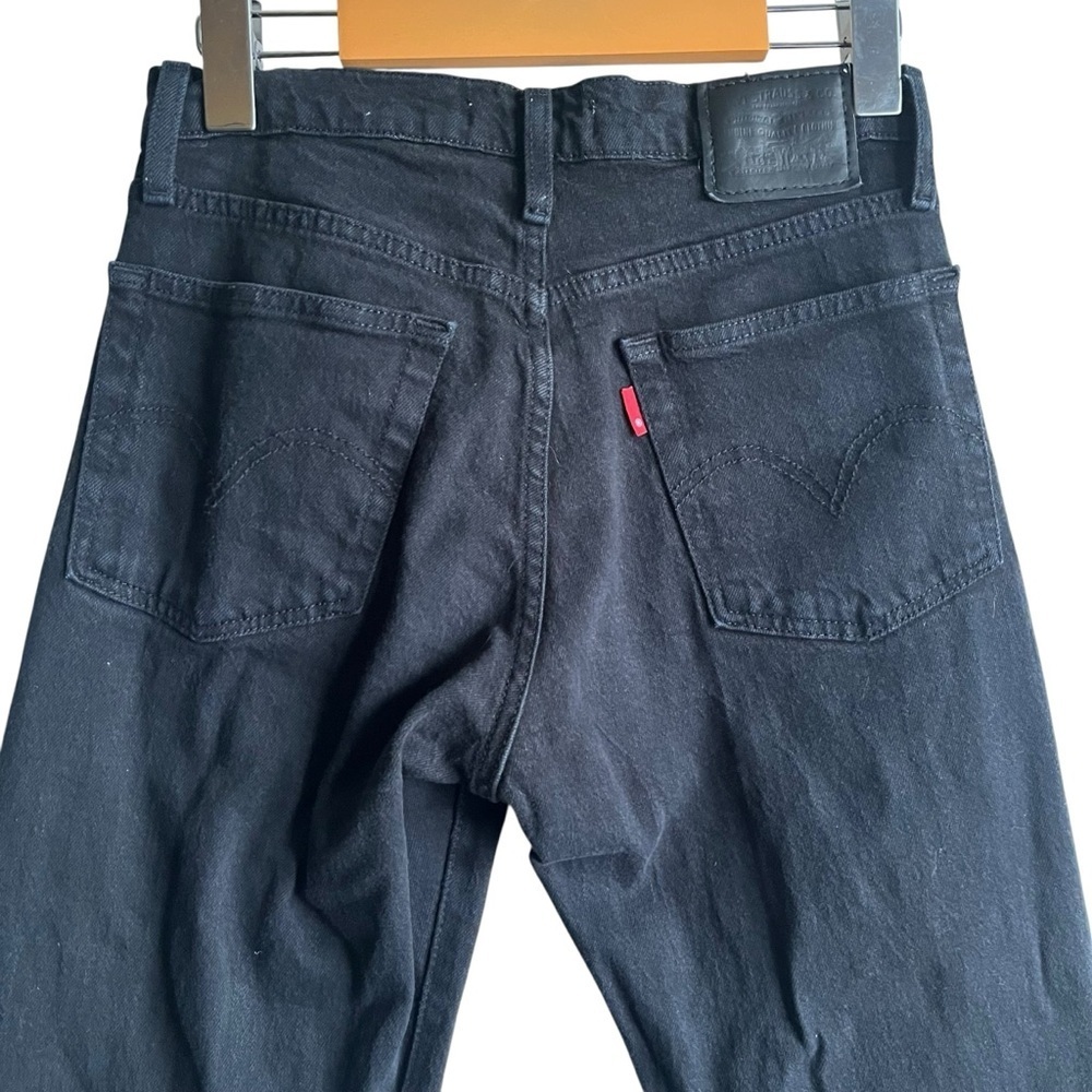 Levi’s Wedgie Straight Ankle Jeans Black Sprout W24 High Rise - Picture 8 of 15